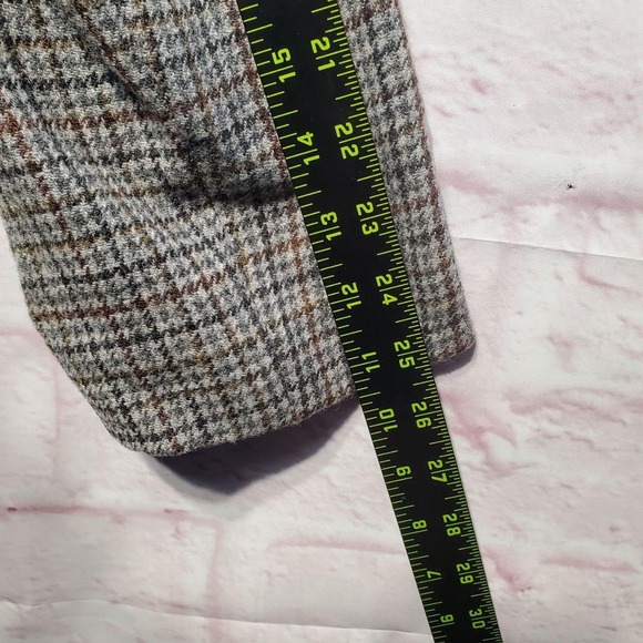 Talbots Jacket Womens 16 Gray Brown Plaid Wool Blend Heritage Riding Equestrian - Picture 13 of 15